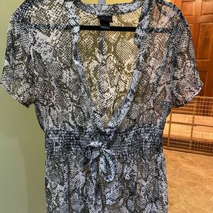 Torrid Snakeskin tie front babydoll top